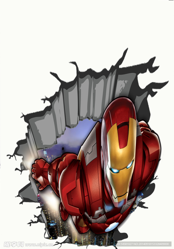 钢铁侠3D地贴画