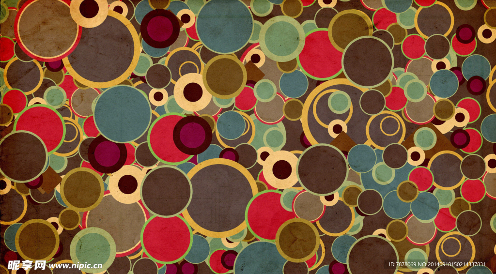 复古的彩色圆圈
