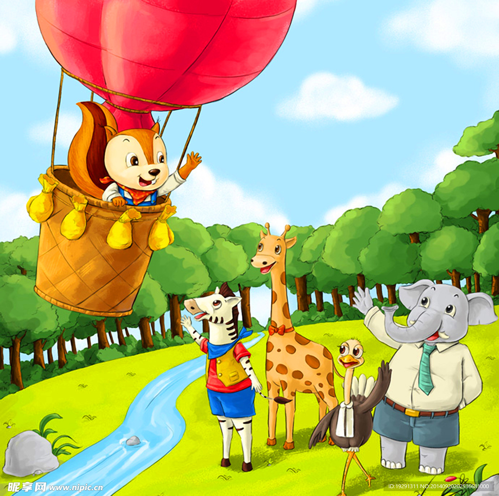 动物乐园卡通插画