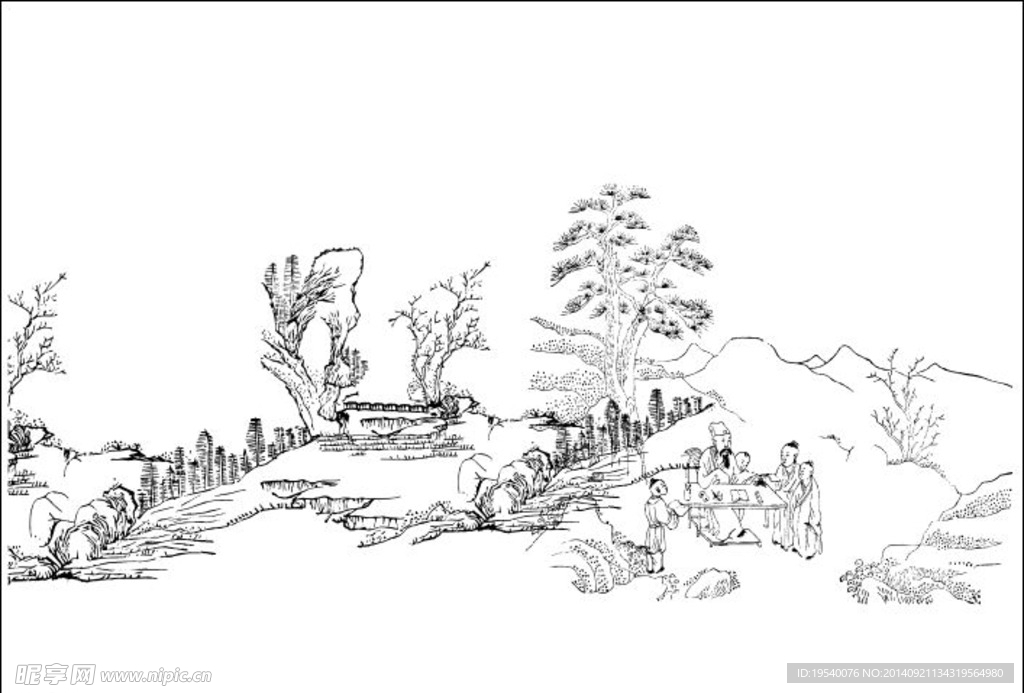 雕刻纹古代学童老师