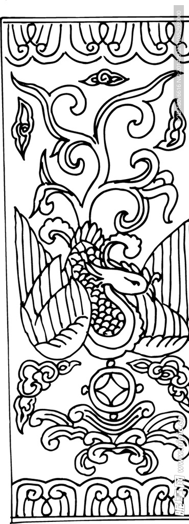 凤凰 飞鸟 矢量线稿 