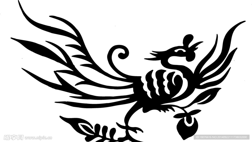 凤凰 鸟 飞鸟 矢量线