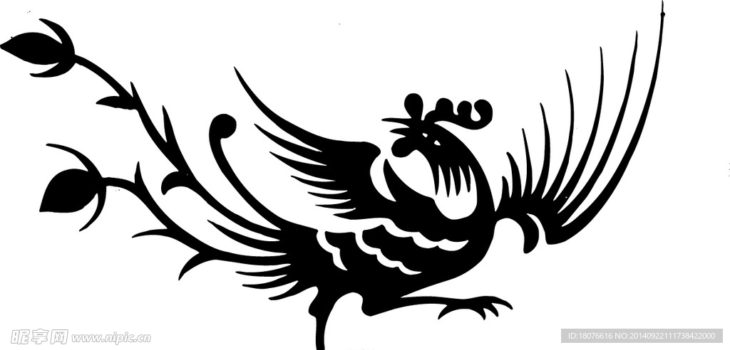 凤凰 鸟 飞鸟 矢量线