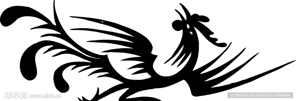 凤凰 鸟 飞鸟 矢量线