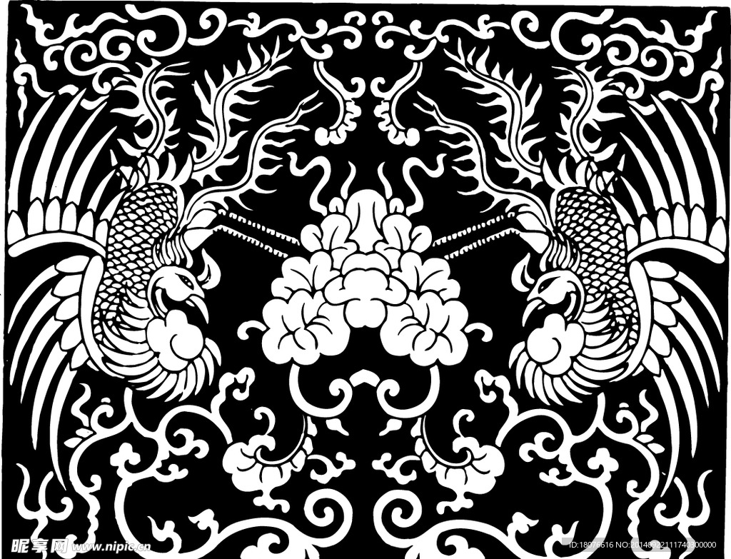 凤凰 鸟 飞鸟 矢量线