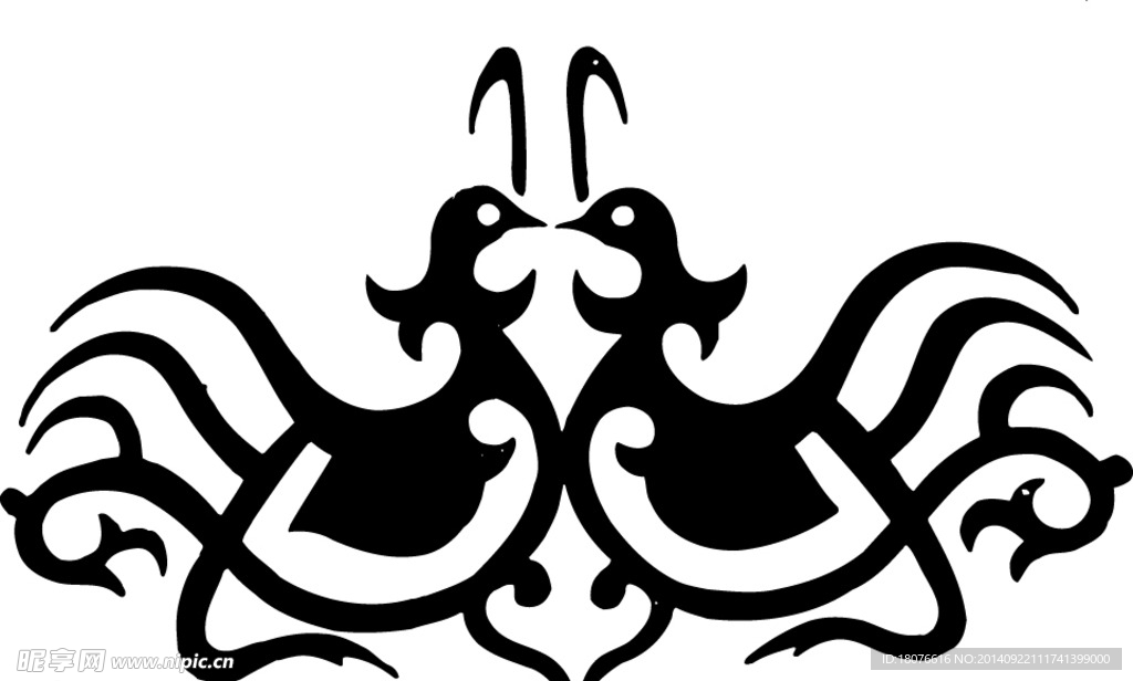 凤凰 鸟 飞鸟 矢量线