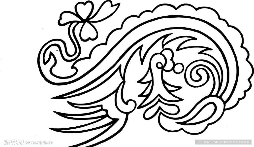 凤凰 鸟 飞鸟 矢量线