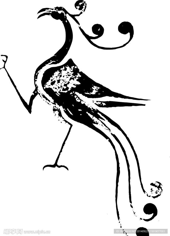凤凰 鸟 飞鸟 矢量线