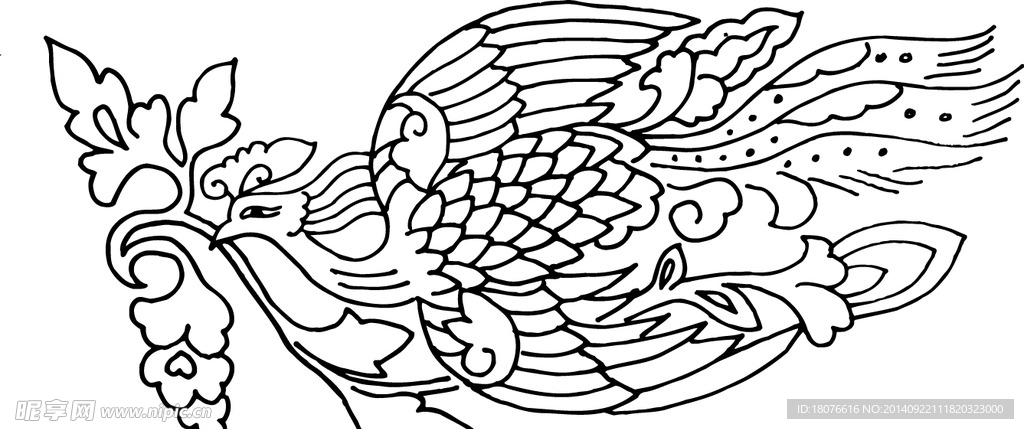 鸟 飞鸟 凤凰 矢量线