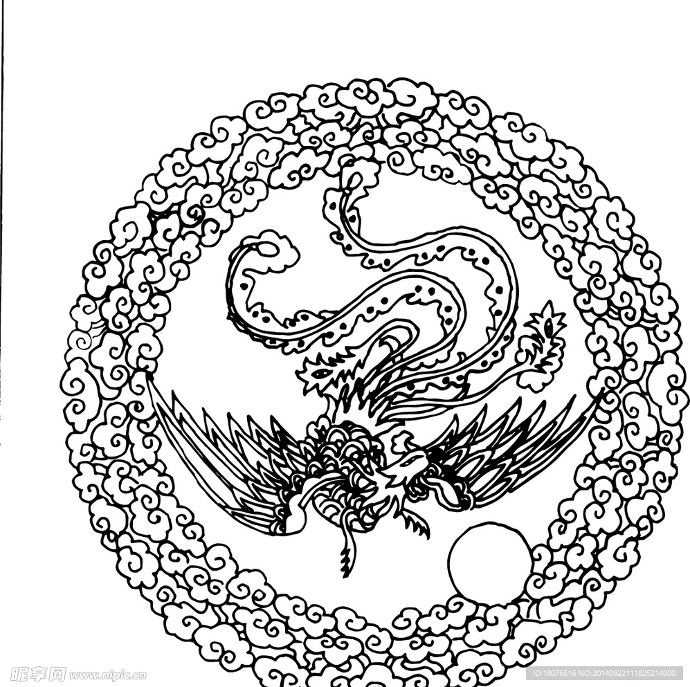 鸟 飞鸟 凤凰 矢量线