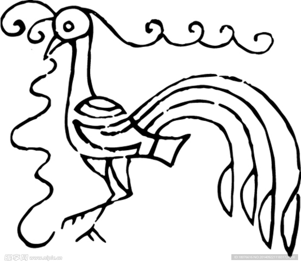 鸟 飞鸟 凤凰 矢量线