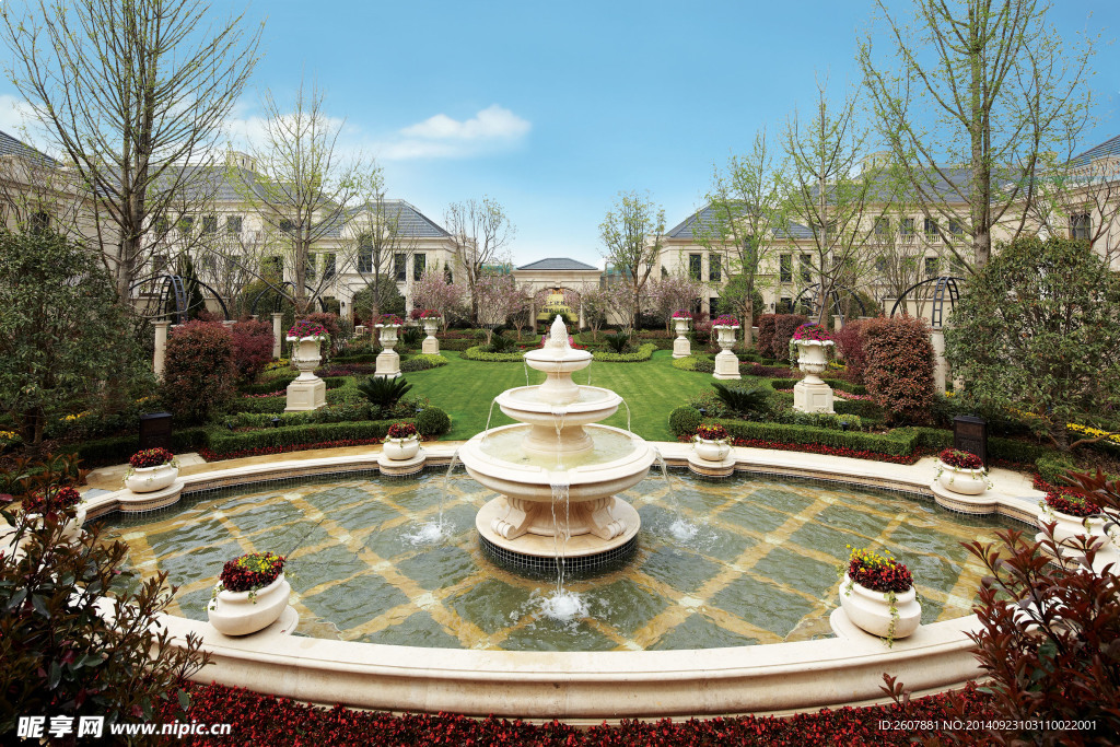 高端古典欧式别墅庭院