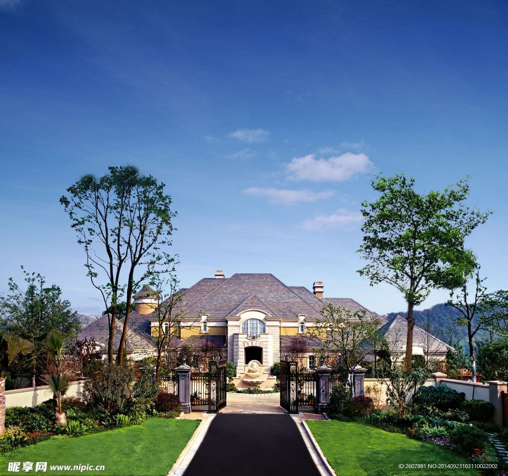 高端古典欧式别墅庭院