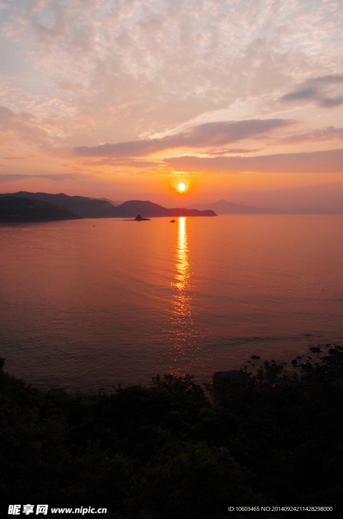 海滨风光 海上红阳