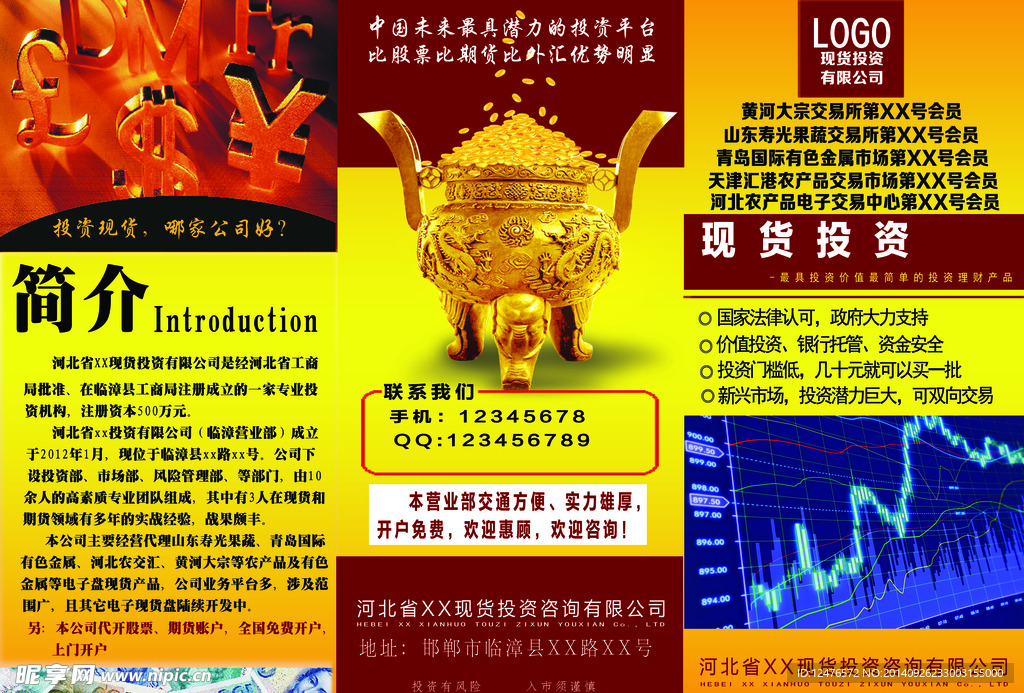 现货投资宣传三折页