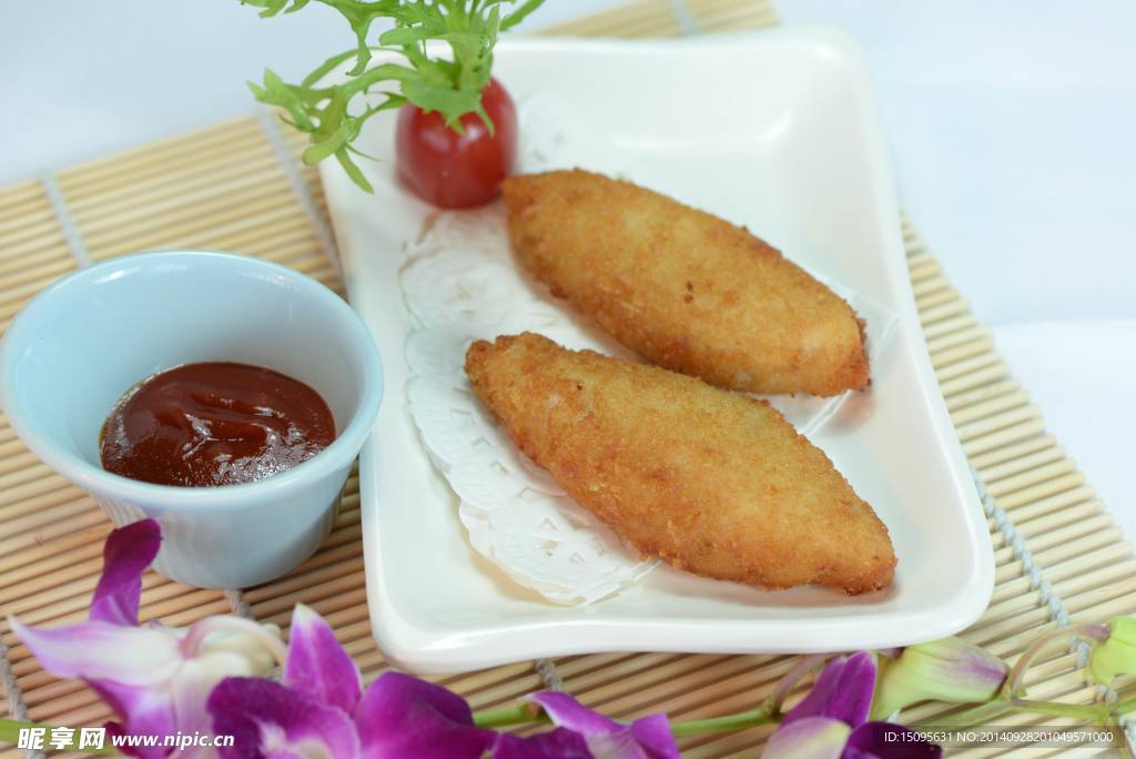 油炸肉块 西餐 油炸食