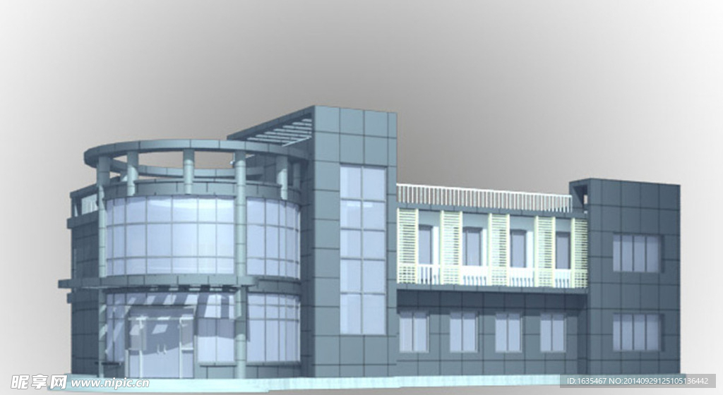 现代办公楼max模型