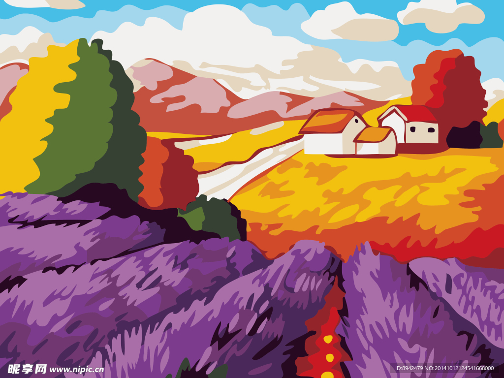 秋日的私语 数字油画