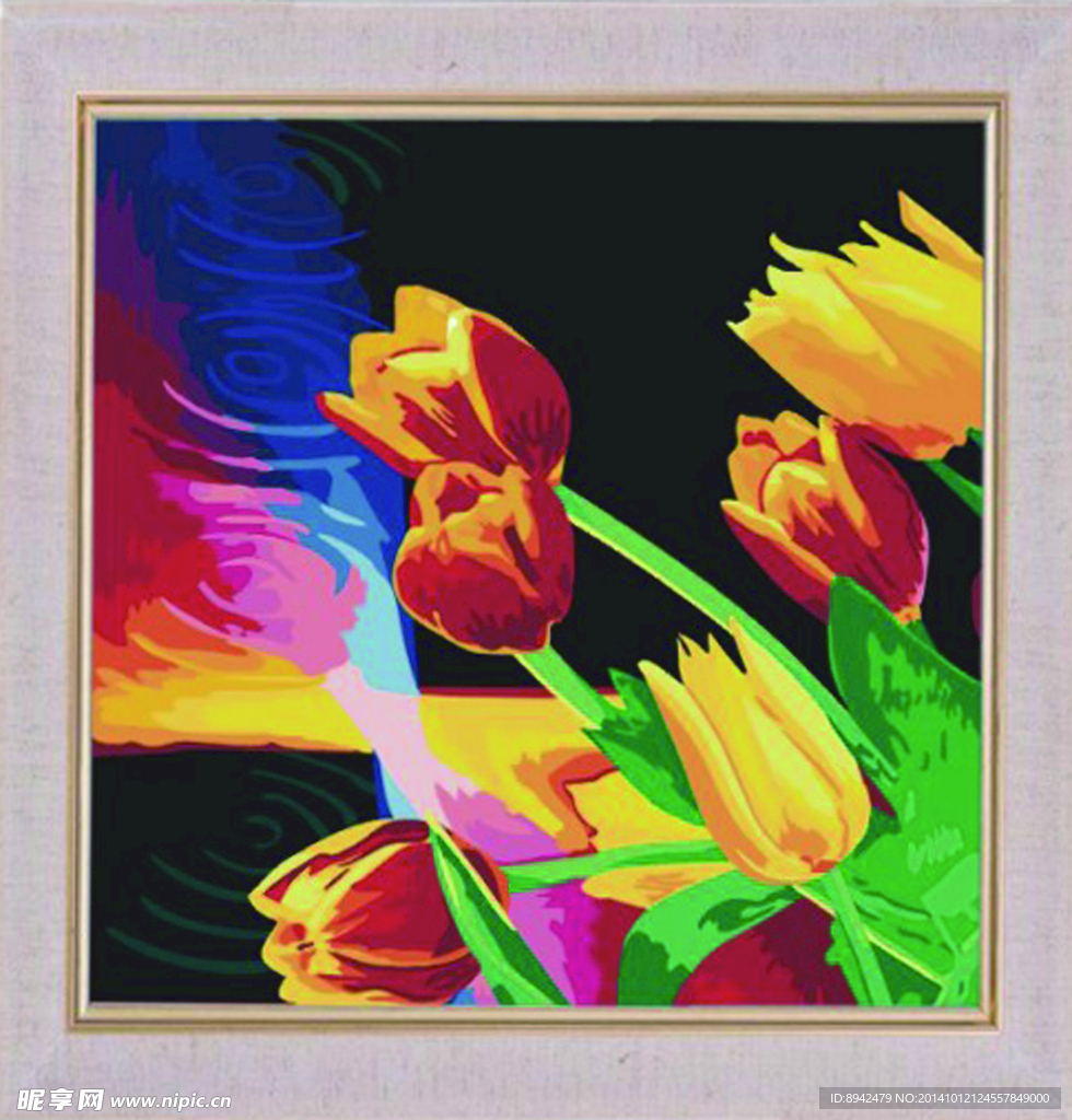 郁金香 数字油画