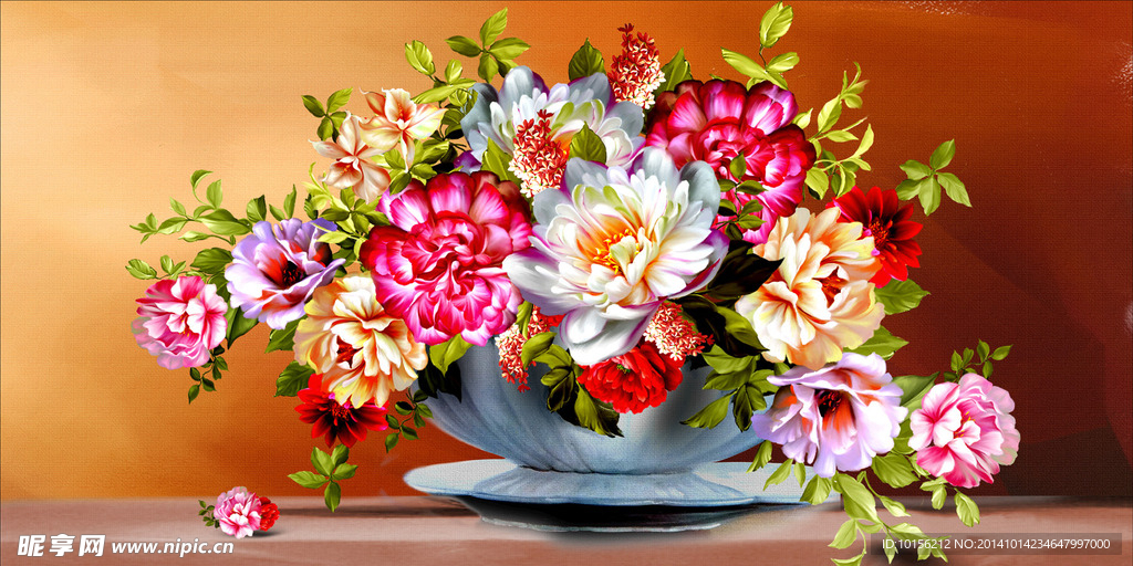 多彩缤纷花瓶画