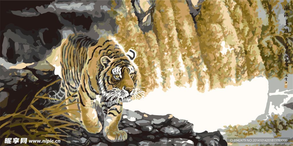 激流勇进 数字油画