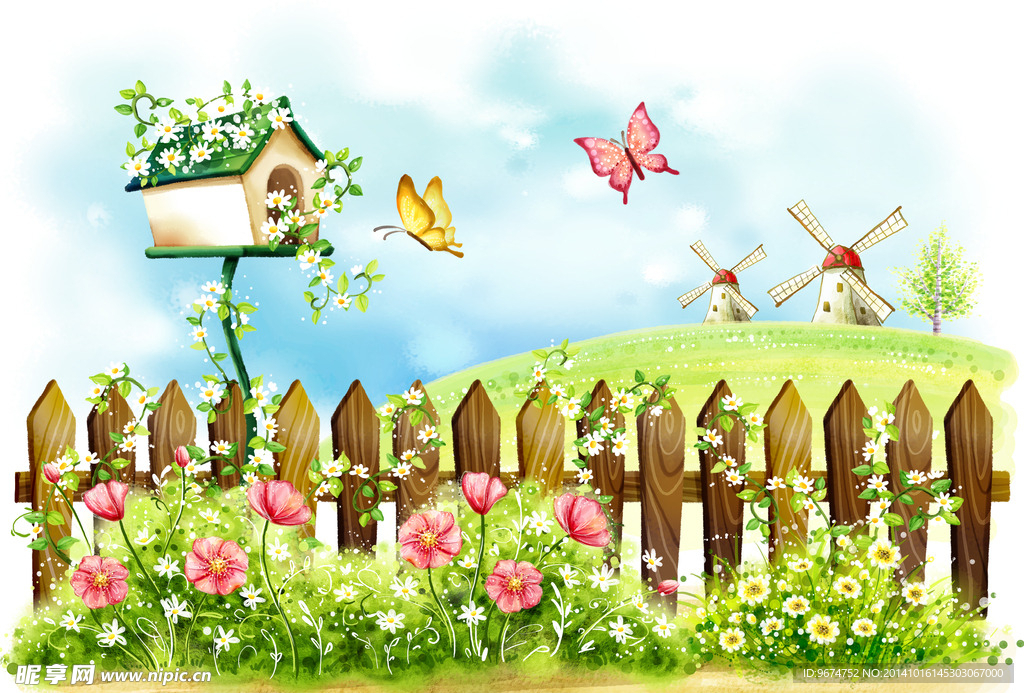 荷兰风光水彩画分层