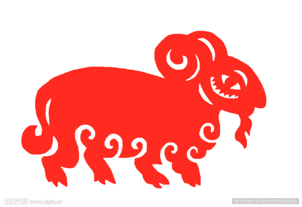 羊年窗贴手工剪纸素材