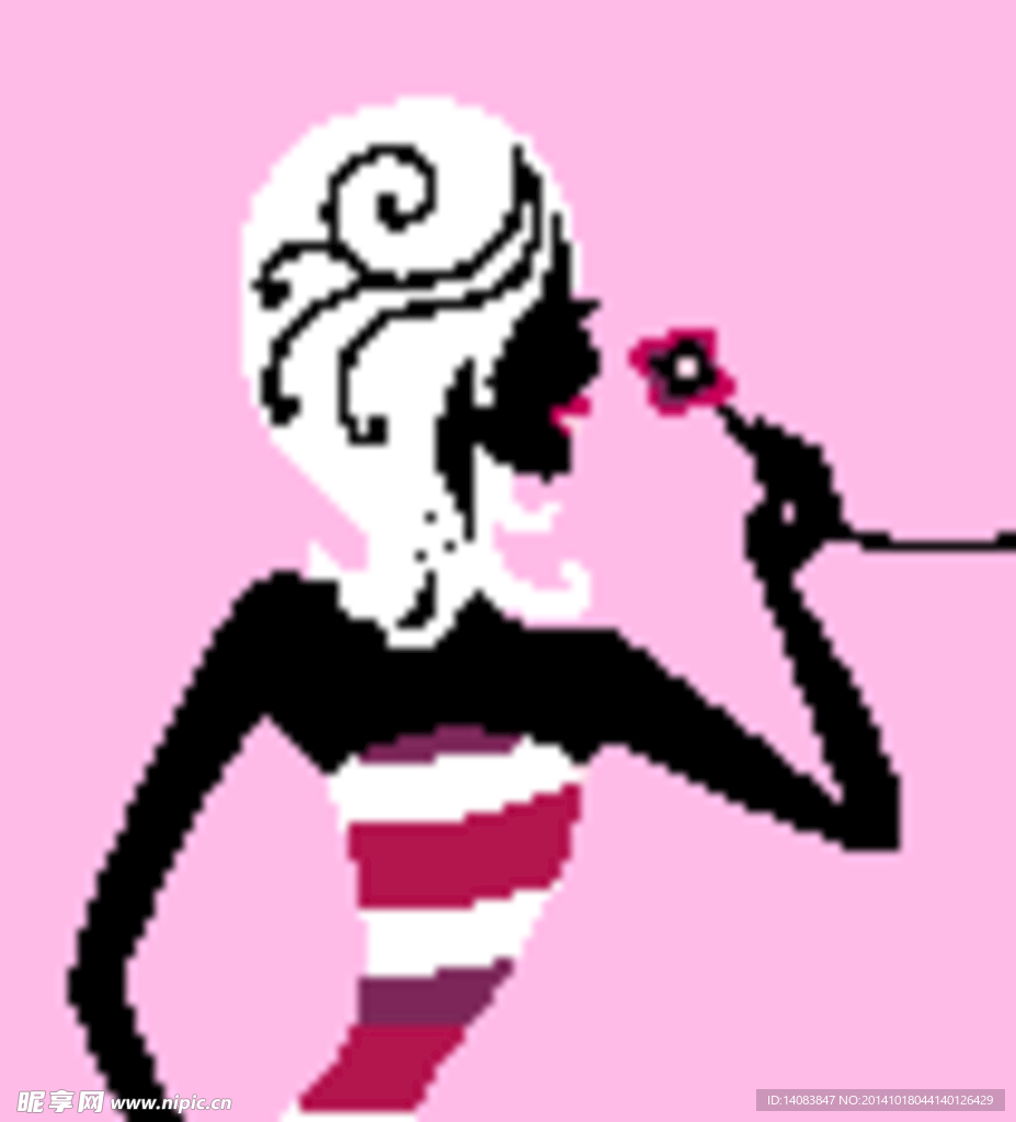 淡雅花香优雅动漫女孩