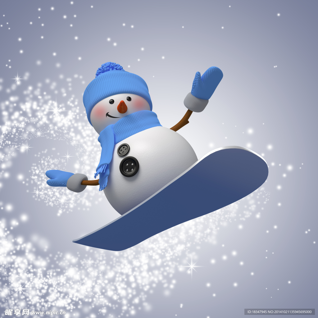 可爱卡通雪人素材