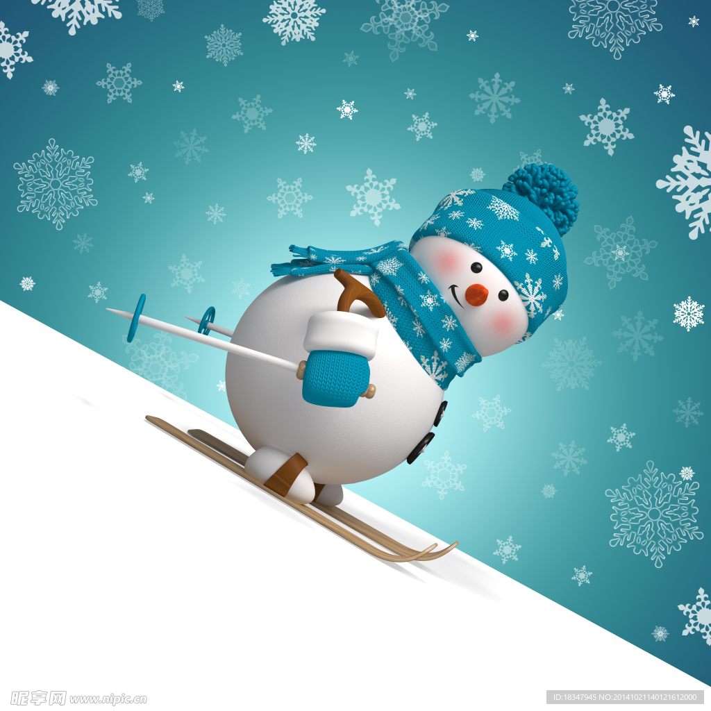 可爱卡通雪人素材