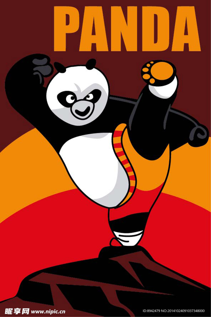 功夫熊猫 数字油画