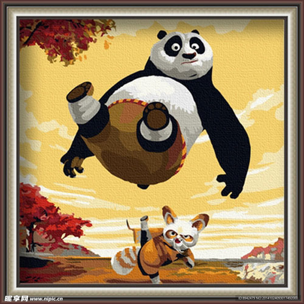 功夫熊猫 数字油画