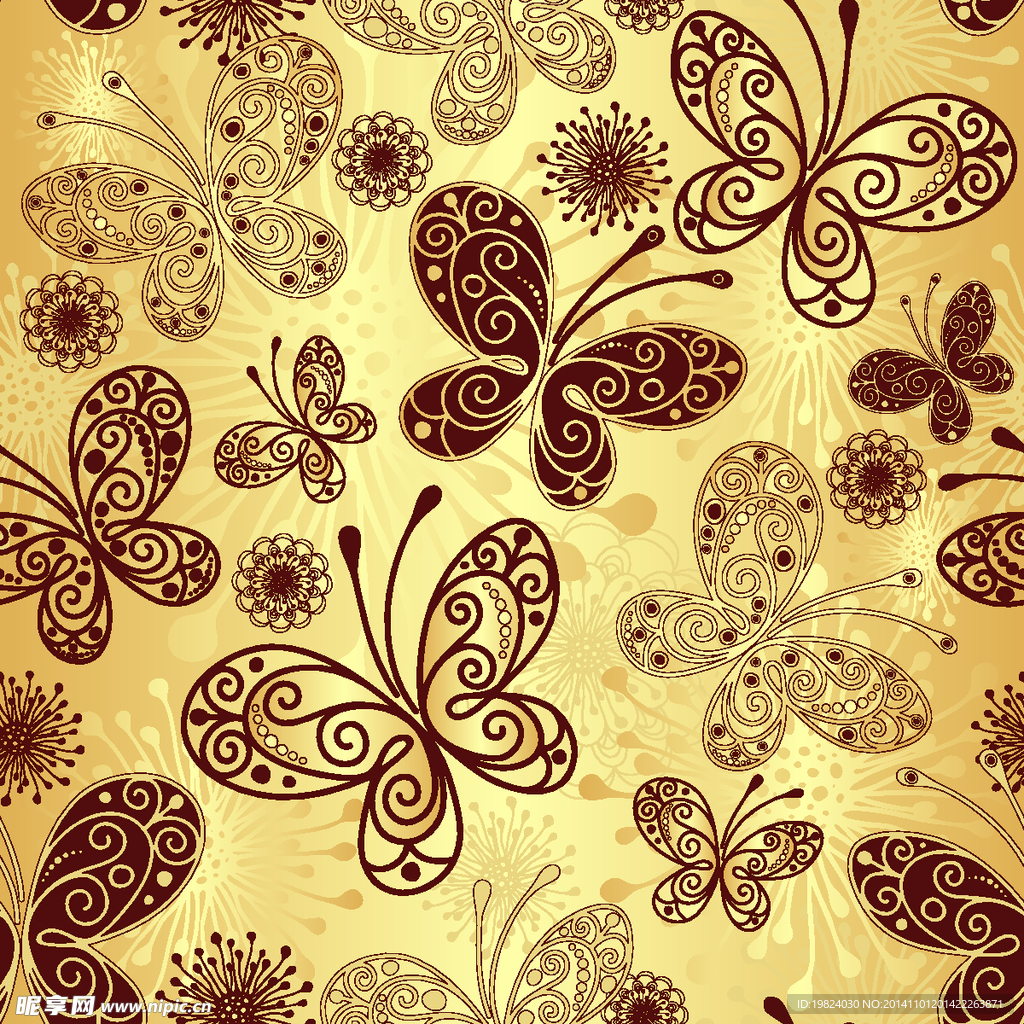 欧式蝴蝶花纹