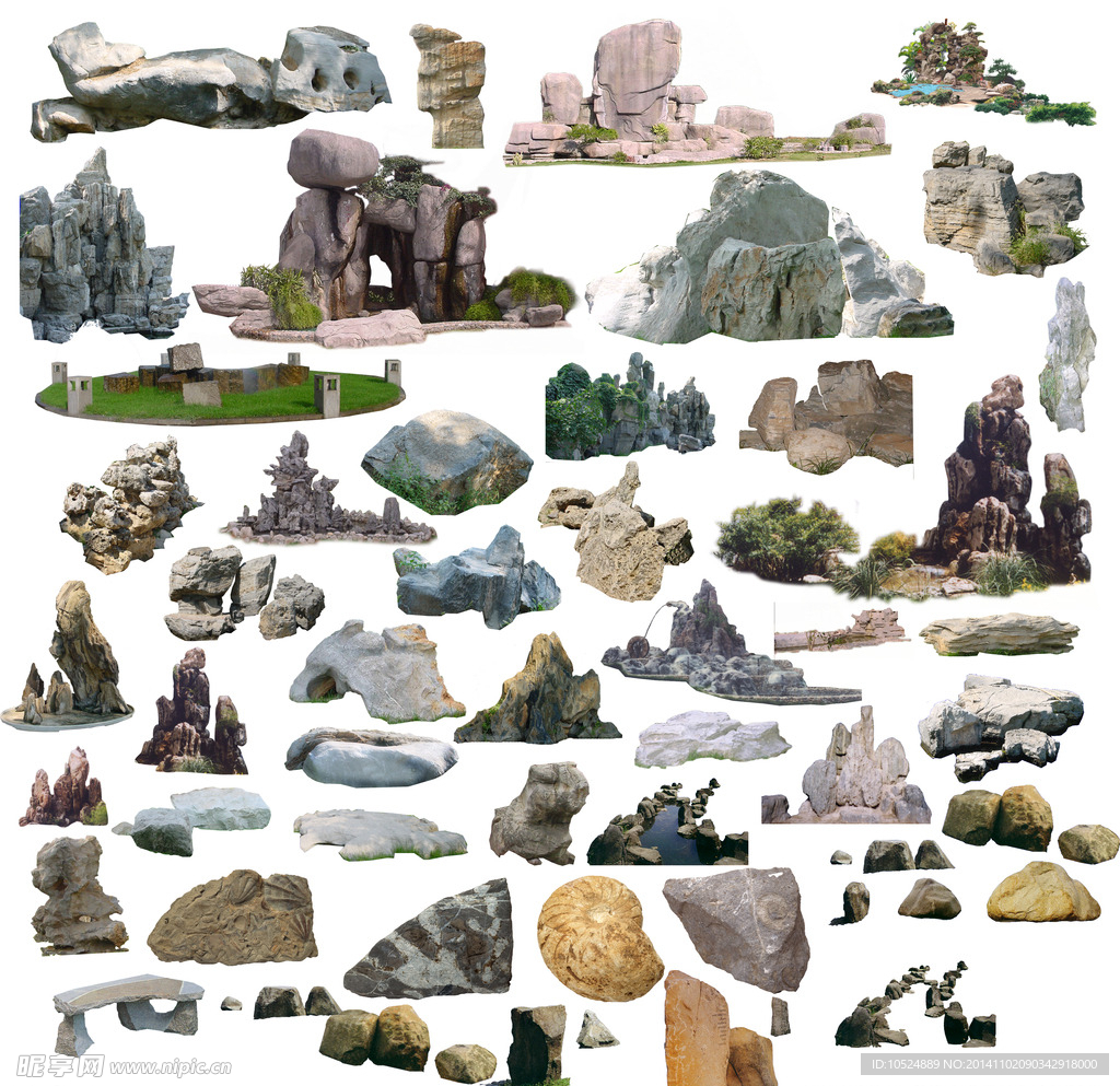 景观石头假山psd分成