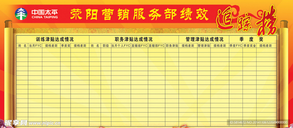 太平人寿佣金追踪表