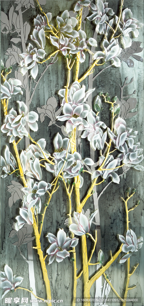 工笔玉兰花 富贵玉兰 