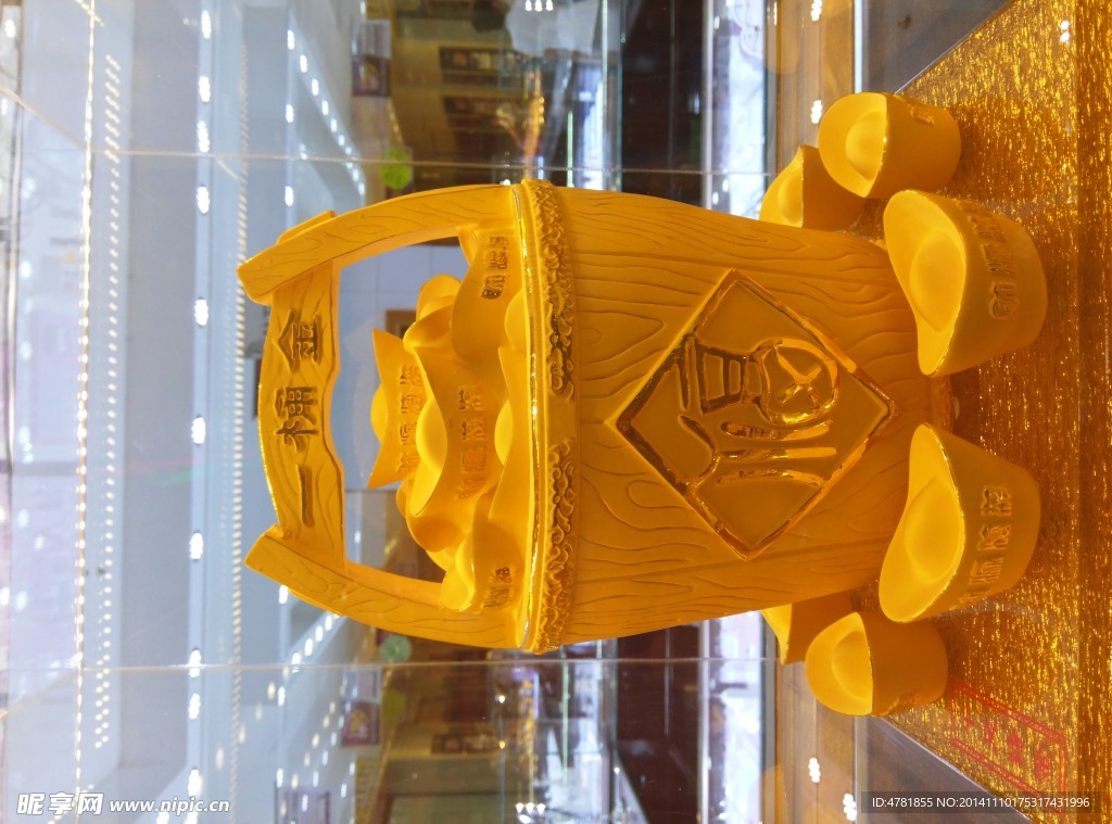 一桶金黄金摆件