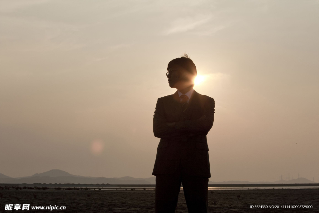 男人 夕阳