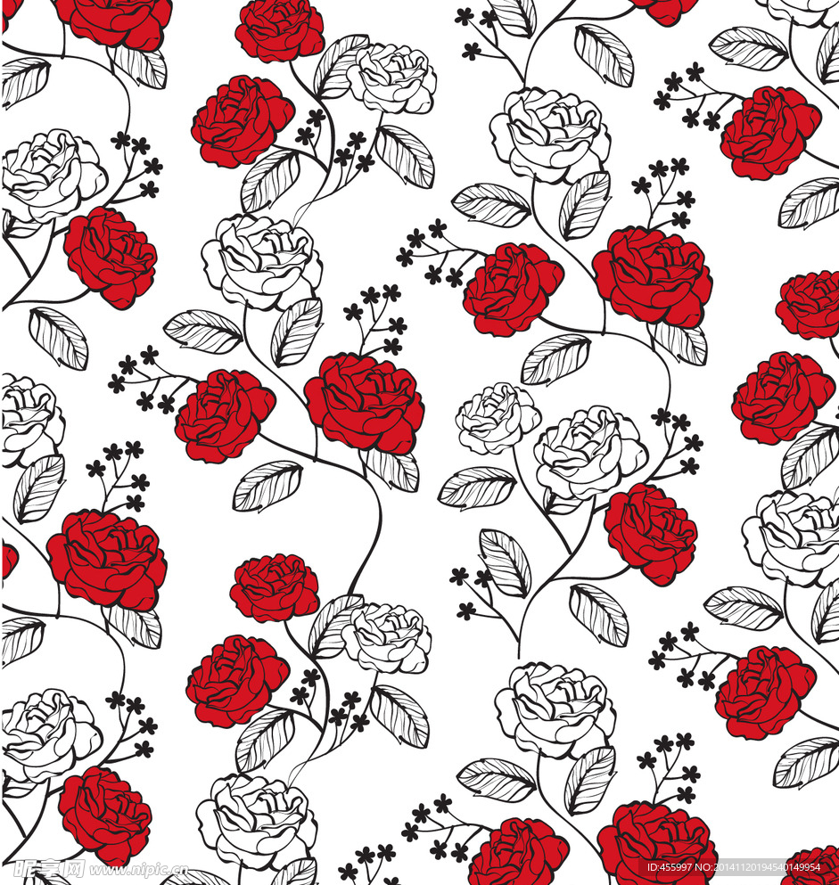 时尚卡通花纹背景