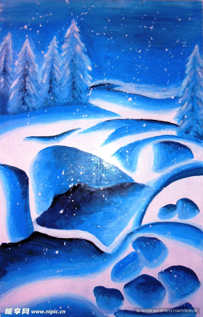 冬天油画