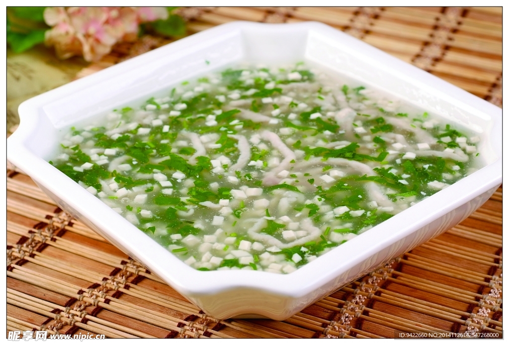 香菜肉丝豆腐羹元例