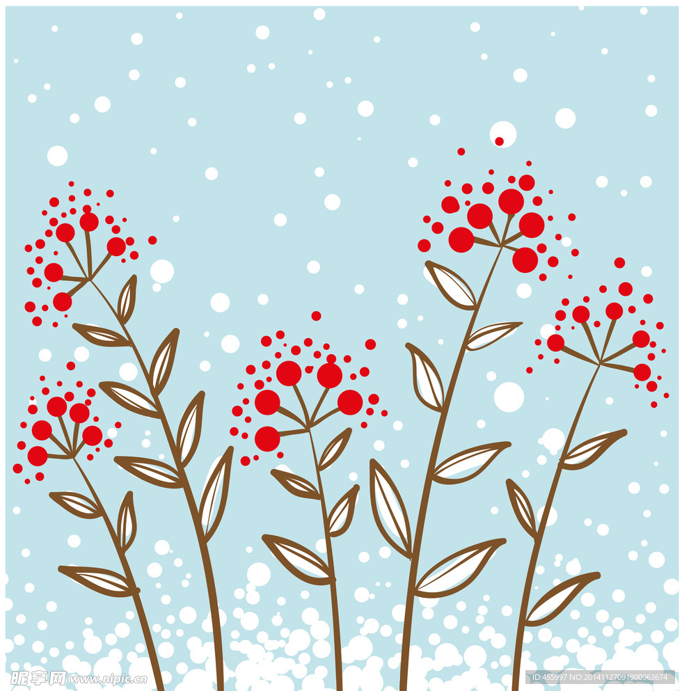 时尚卡通花朵背景