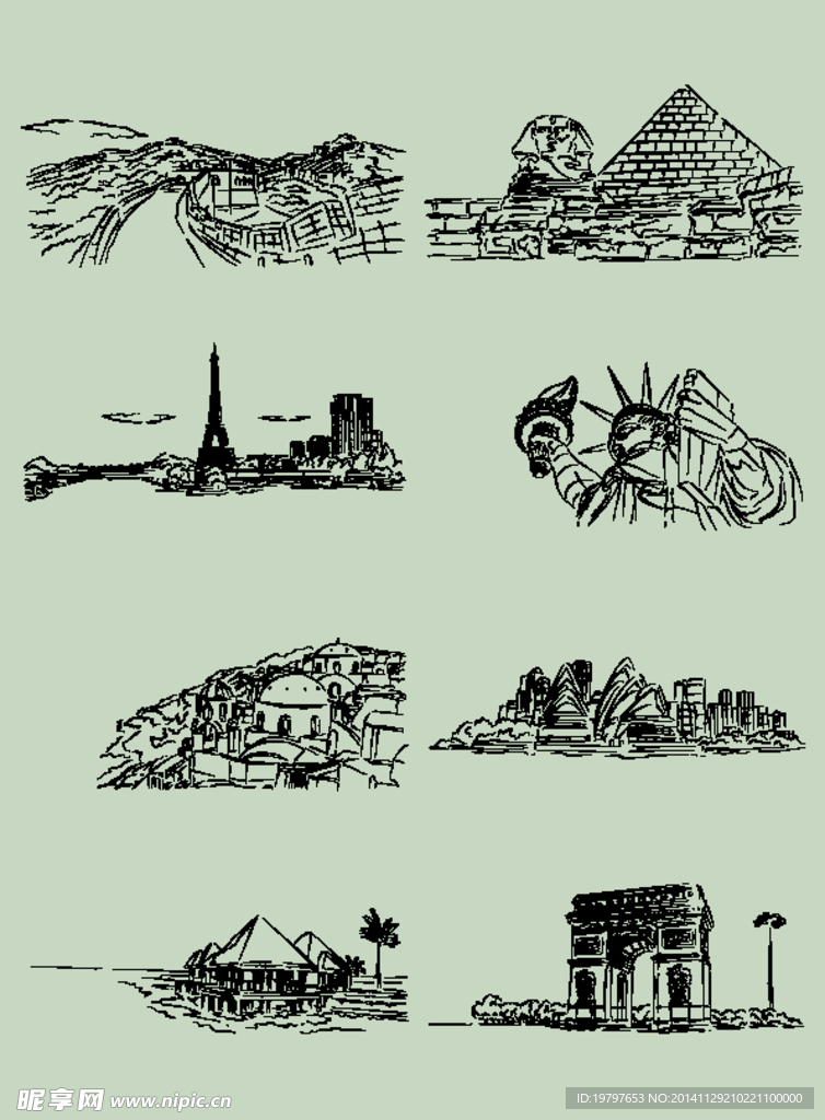 素描底图矢量图