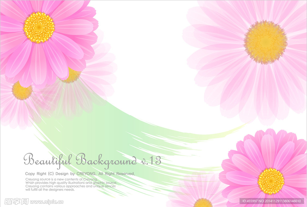 矢量红色梦幻菊花素材