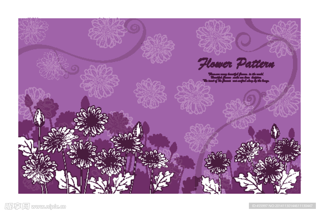 手绘矢量秋菊花素材