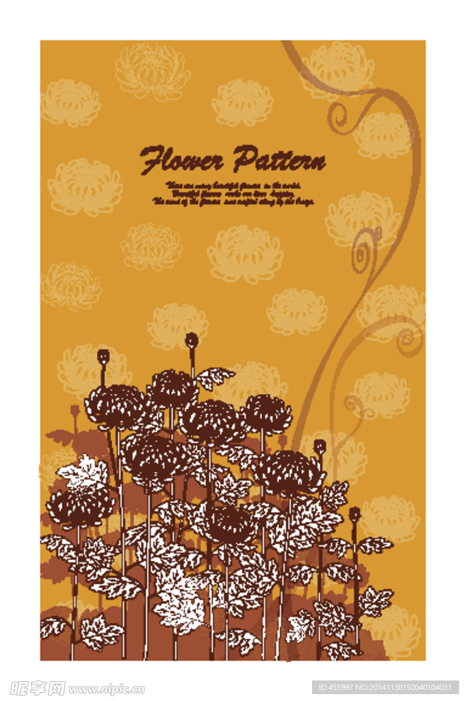 手绘矢量菊花素材