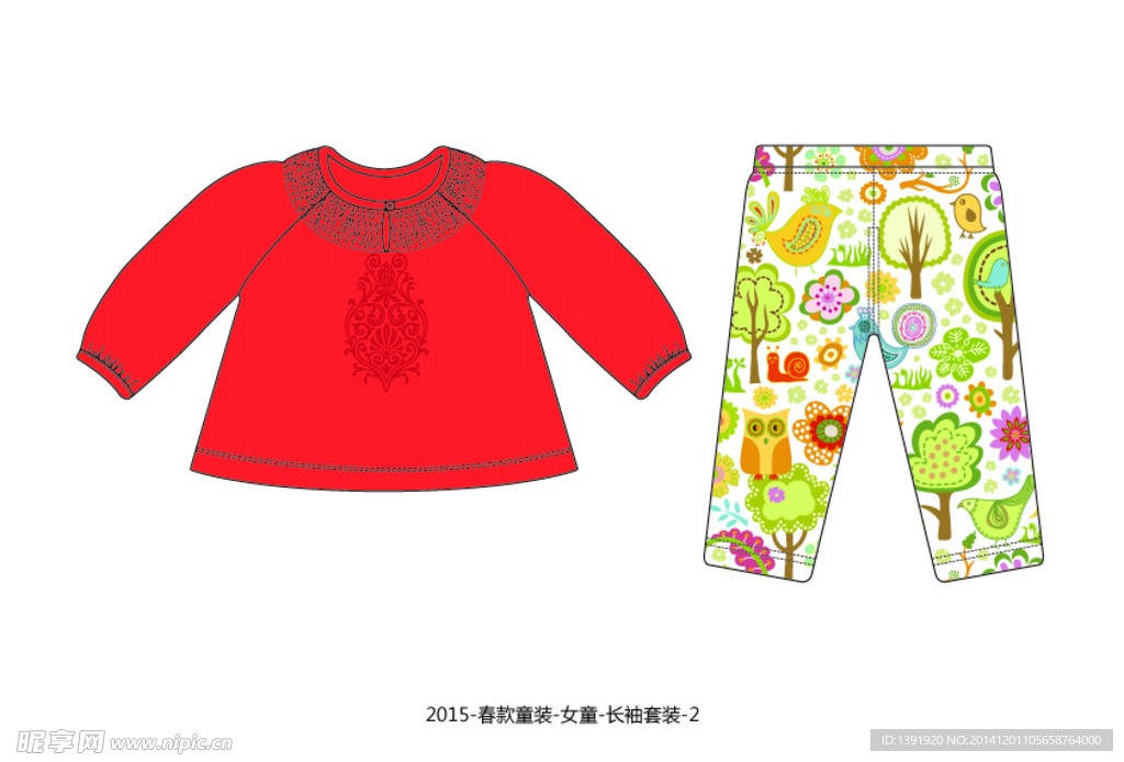 2015-春款女童长袖套装