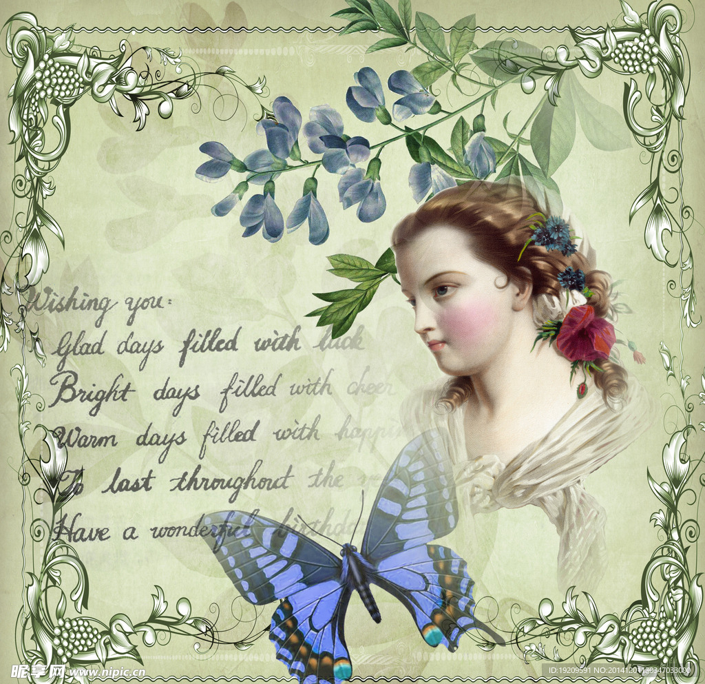 欧美风格复古人物装饰图片