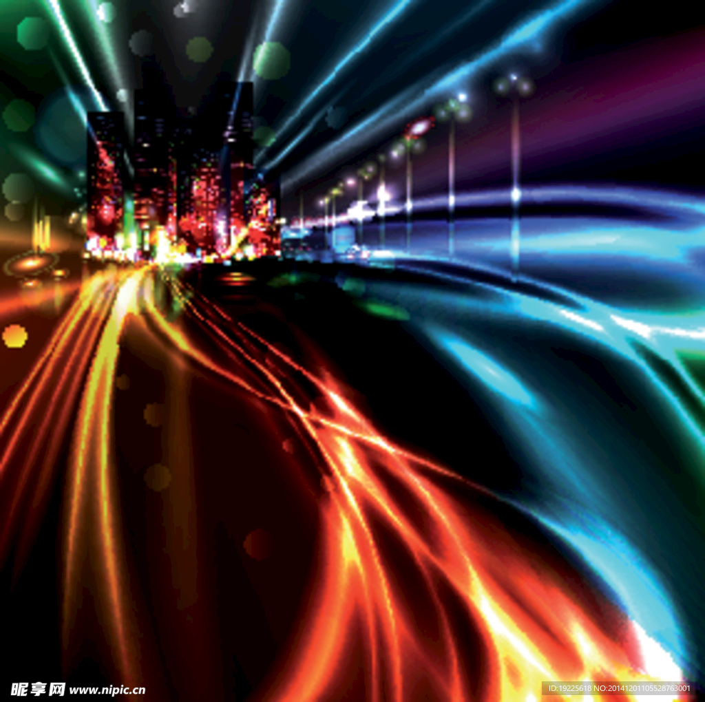 绚烂都市海报背景