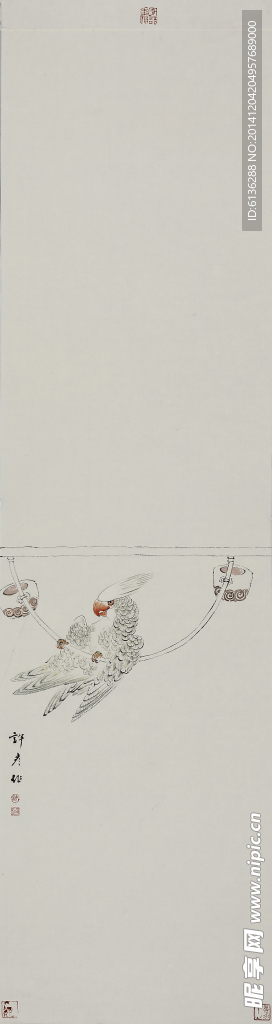 花鸟国画 蓄势待发